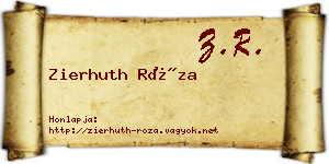 Zierhuth Róza névjegykártya